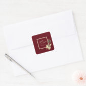 Rustieke rode gedroogde bloemen Herfst bruiloft Da Vierkante Sticker (Envelop)