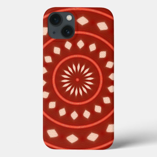 Rustieke rode geometrische zonabstracte kunst Case-Mate iPhone case (Achterkant)