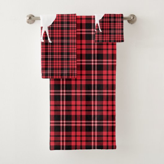 Rustieke rode geplakte kerst bad handdoek (Insitu)