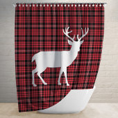 Rustieke rode geplakte kerst douchegordijn