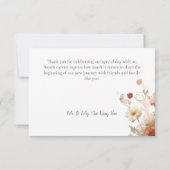 Rustieke Rode & Gerst Waterverf Wildbloemen Bedankkaart (Achterkant)