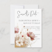 Rustieke Rode & Gerst Waterverf Wildbloemen Save The Date (Voorkant)