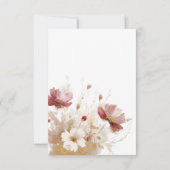 Rustieke Rode & Gerst Waterverf Wildbloemen Save The Date (Achterkant)