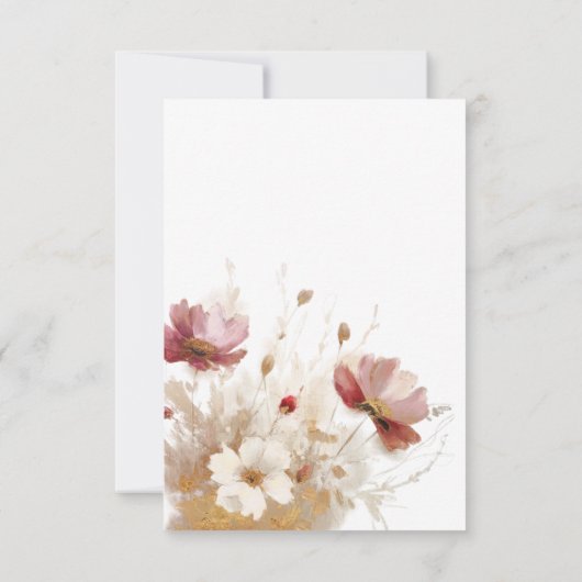 Rustieke Rode & Gerst Waterverf Wildbloemen Save The Date (Achterkant)