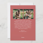 Rustieke rode Gingham boog foto moderne kerst Feestdagenkaart (Achterkant)