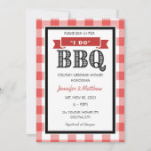Rustieke Rode Gingham I Do BBQ Trouwkleding Koppel Kaart (Voorkant)