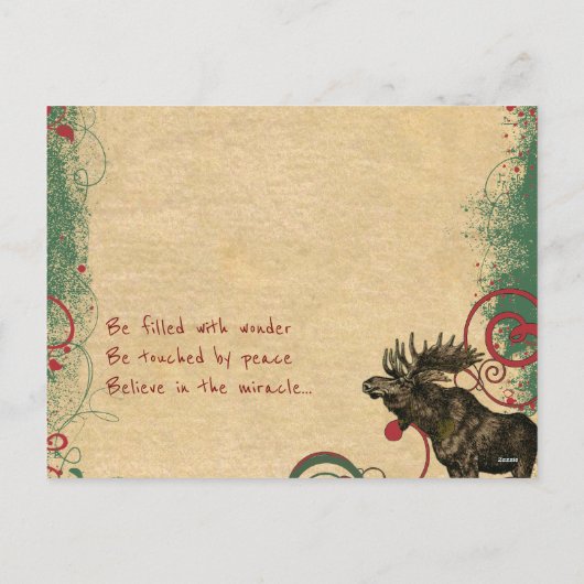 Rustieke rode groene familie kerst foto feestdagenkaart (Achterkant)