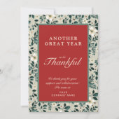 Rustieke rode groene holly bedrijfsnaam tekst feestdagenkaart (Voorkant)