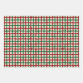 Rustieke rode groene Tan Plaid Burlap vakantie Inpakpapier Vel (Voorkant)