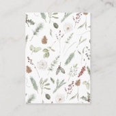 Rustieke Rode Hand Geletterde Winter Wedding Detai Informatiekaartje (Achterkant)