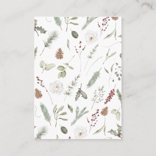 Rustieke Rode Hand Geletterde Winter Wedding Detai Informatiekaartje (Achterkant)