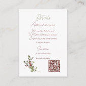 Rustieke Rode Hand Geletterde Winter Wedding Detai Informatiekaartje (Voorkant)