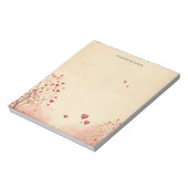 Rustieke Rode Hart Boom Valentijnsdag Gepersonalis Notitieblok (Linkerzijde)