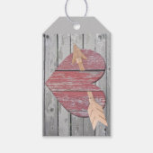 Rustieke Rode Hart Gift Labels Cadeaulabel (Voorkant)