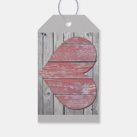 Rustieke Rode Hart Gift Labels Cadeaulabel (Achterkant)