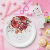 Rustieke rode Herfst bloemen gefeliciteerd meneer  Papieren Bordje (Feest)