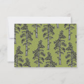 Rustieke rode houten bos bruiloft RSVP Kaartje (Achterkant)