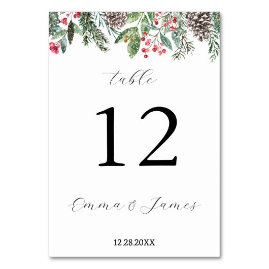 Rustieke rode hulst en sparkegel kaart (Voorkant)