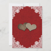 Rustieke rode jute kant Mason Jar zonnebloem bruil Kaart (Achterkant)