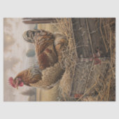 Rustieke rode kip en nest decoupage tissuepapier (Voorkant)