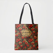 Rustieke rode klaproos  hout bruidsmeisje Canvas t Tote Bag (Voorkant)
