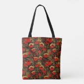 Rustieke rode klaproos  hout bruidsmeisje Canvas t Tote Bag (Achterkant)