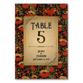 Rustieke rode klaprozen  houten bruiloft kaart (Voorkant)