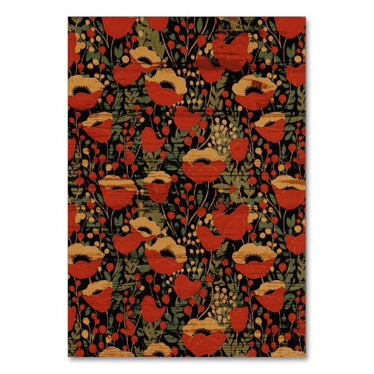 Rustieke Rode Klaprozen Houten Bruiloft zitgrafiek Kaart (Achterkant)