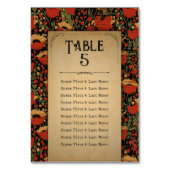 Rustieke Rode Klaprozen Houten Bruiloft zitgrafiek Kaart (Voorkant)