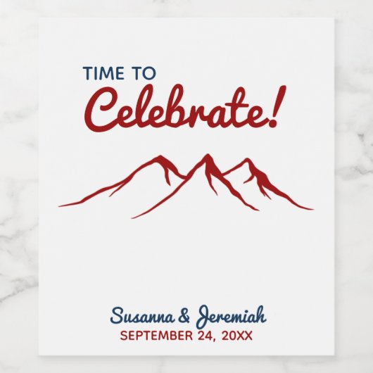 Rustieke rode land berg bruiloft wijn etiket (Enkel label)