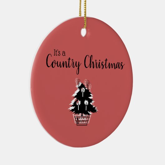  rustieke rode land kerst keramisch ornament (Rechts)