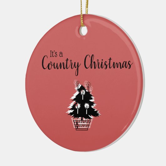  rustieke rode land kerst keramisch ornament (Links)