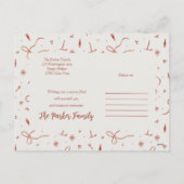 Rustieke Rode Lint Vrolijke Kerstfoto Feestdagenkaart (Achterkant)