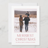 Rustieke Rode Merriest Kerstmis Familie Fotokaart Feestdagenkaart (Voorkant)