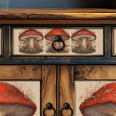 Rustieke Rode Paddestoel Folk Art Decoupage Tissuepapier