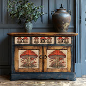 Rustieke Rode Paddestoel Folk Art Decoupage Tissuepapier