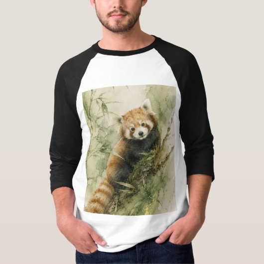 Rustieke Rode Panda Charme T-shirt (Voorkant)