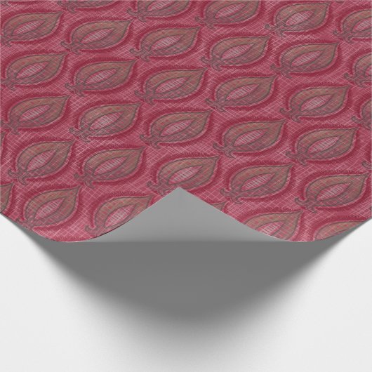 Rustieke rode patroon Kerstmis Cadeaupapier (Hoek)