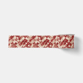 Rustieke Rode Penseelstreek Geruit Tartan Grosgrain Lint (Voorkant)