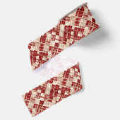 Rustieke Rode Penseelstreek Geruit Tartan Grosgrain Lint (Achterkant)