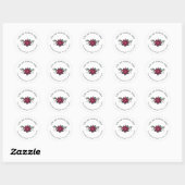 Rustieke rode Poinsettia Bloom vakantie envelop ze Ronde Sticker (Vel)
