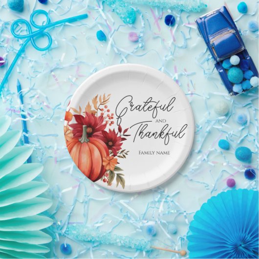 Rustieke Rode Pompoen Thanksgiving Papier Borden Papieren Bordje (Feest)