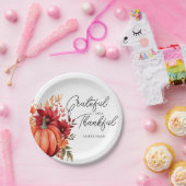 Rustieke Rode Pompoen Thanksgiving Papier Borden Papieren Bordje (Feest)