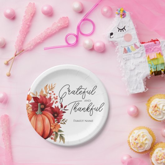 Rustieke Rode Pompoen Thanksgiving Papier Borden Papieren Bordje (Feest)