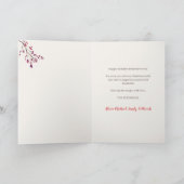 Rustieke rode roze en oranje hulst kerstkrans feestdagen kaart (Binnen)