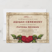  Rustieke Rode Rozen Baby Meisje Aqiqah Kaart (Achterkant)