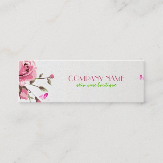Rustieke rode rozen witte achtergrond cosmetologie mini visitekaartje (Voorkant)