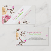 Rustieke rode rozen witte achtergrond cosmetologie visitekaartje (Voorkant / Achterkant)