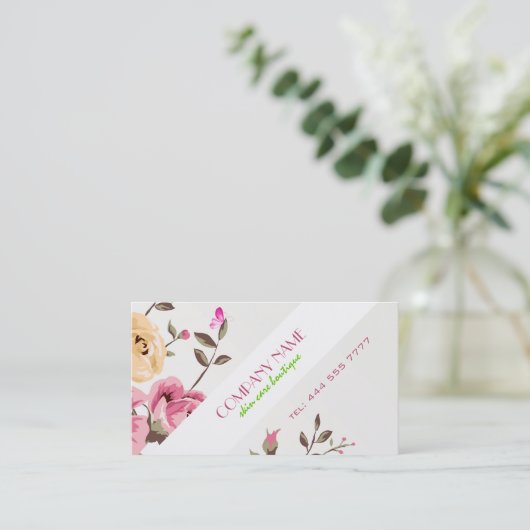 Rustieke rode rozen witte achtergrond cosmetologie visitekaartje (Staand voorkant)