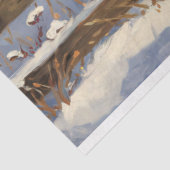 Rustieke Rode Schuur Blauwe Jays Boerderij Decoupa Tissuepapier (Detail)